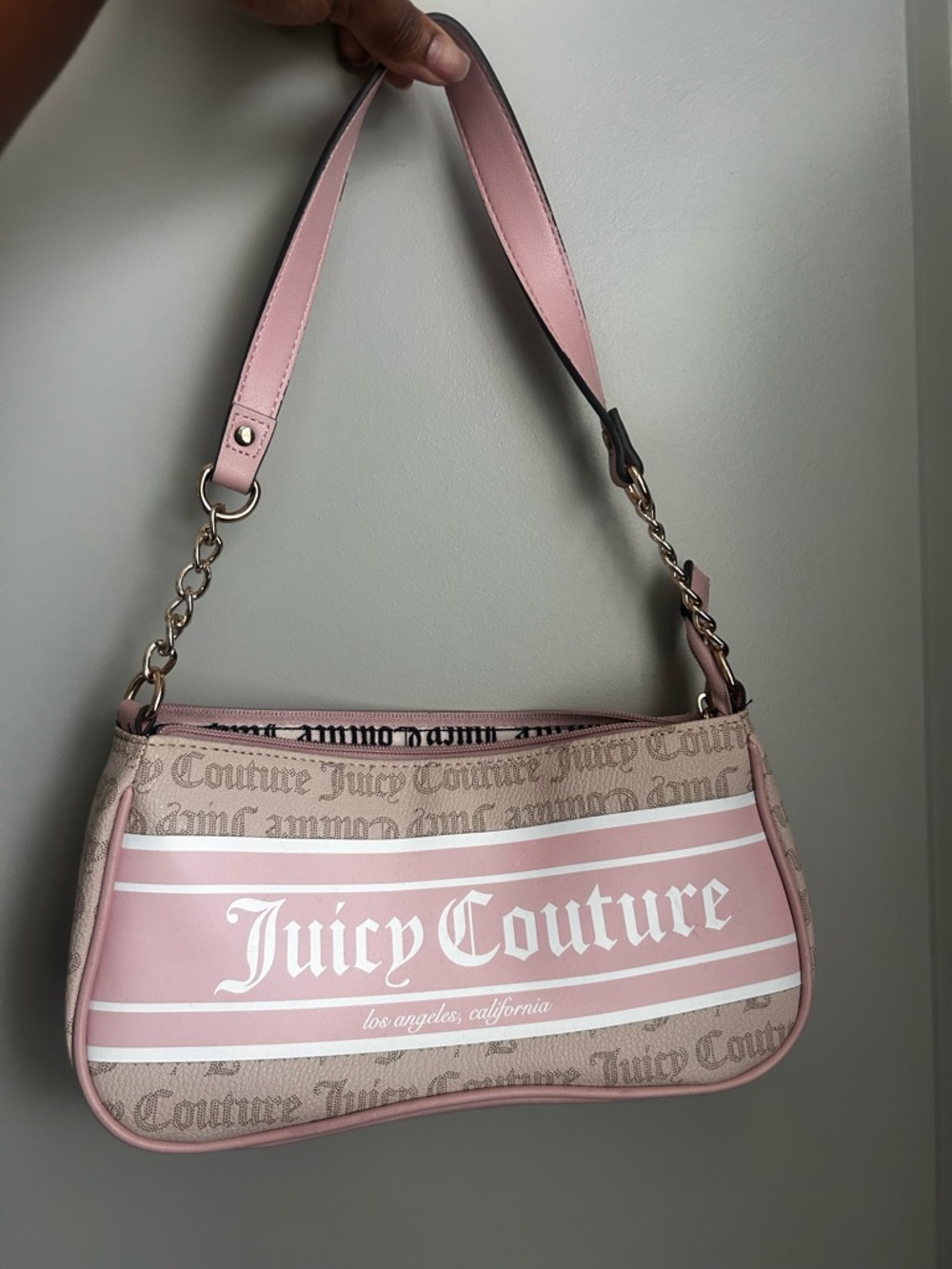Juicy Couture Fashionista Shoulder Bag Pink French Latte